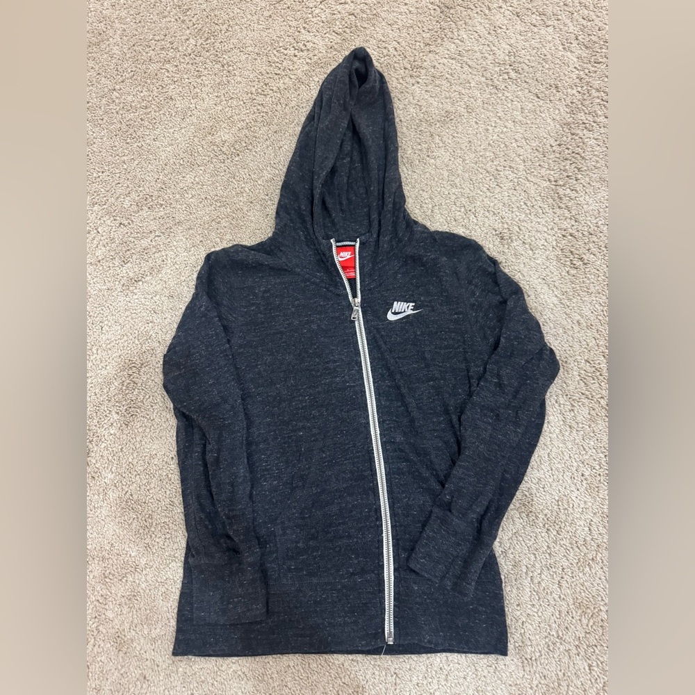 Nike Women's Dark Heather Black Full-Zip Hoodie